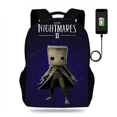 Little Nightmares USB Charging Backpack Bag Unisex School Travel Bags