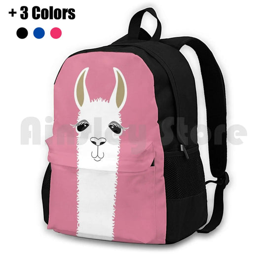 Llama Portrait #5 Outdoor Hiking Backpack Waterproof Camping Travel Pet