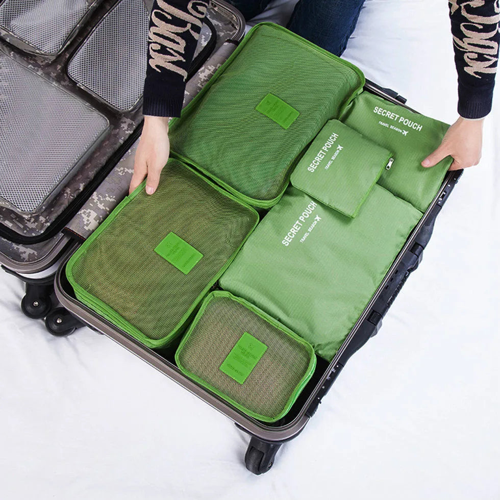 6Pcs Waterproof Travel Bags Clothes Organizer Pouch Packing
