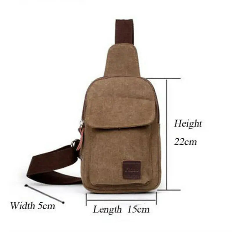 Men Canvas Crossbody Bag One Shoulder Chest Pack