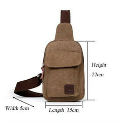 Men Canvas Crossbody Bag One Shoulder Chest Pack