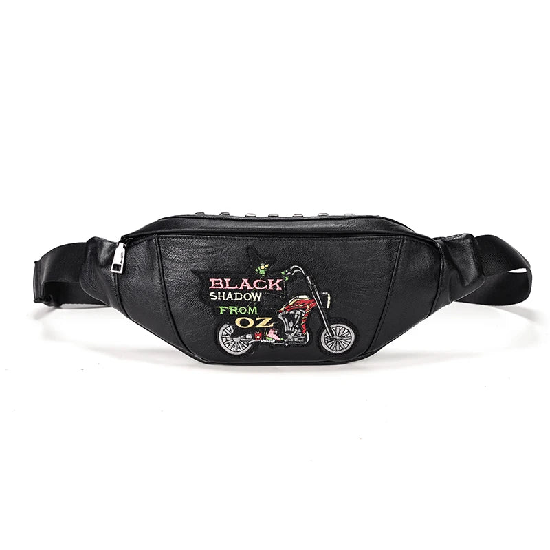 Women Chest Pack Sling Crossbody Bag PU Leather Waist Small Messenger Bag