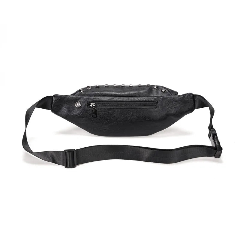 Women Chest Pack Sling Crossbody Bag PU Leather Waist Small Messenger Bag