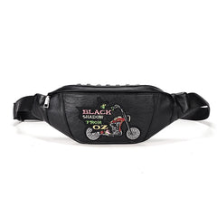 Women Chest Pack Sling Crossbody Bag PU Leather Waist Small Messenger Bag