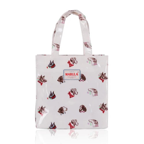 London PVC Flower Shopper Bag Canvas Women Reusable Handbag