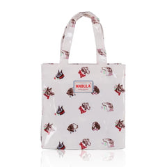 London PVC Flower Shopper Bag Canvas Women Reusable Handbag