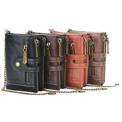 Long Lasting Unique Practical Multi-grid Men Wallet Faux Leather Retro Wallet