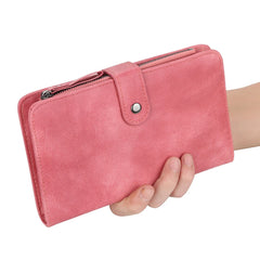 Long PU Leather Wallet Portable Lightweight Handy Use Multifunctional Com
