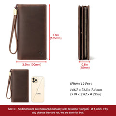 Vintage Men's Leather Wallet Zipper Large Capacity