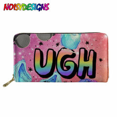 Long Wallet Women Flower Unicorn Wallet Ladies Leather Wallets PU Small Long Pur