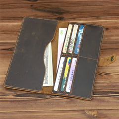 Vintage Leather Men Wallet Long Male Purse