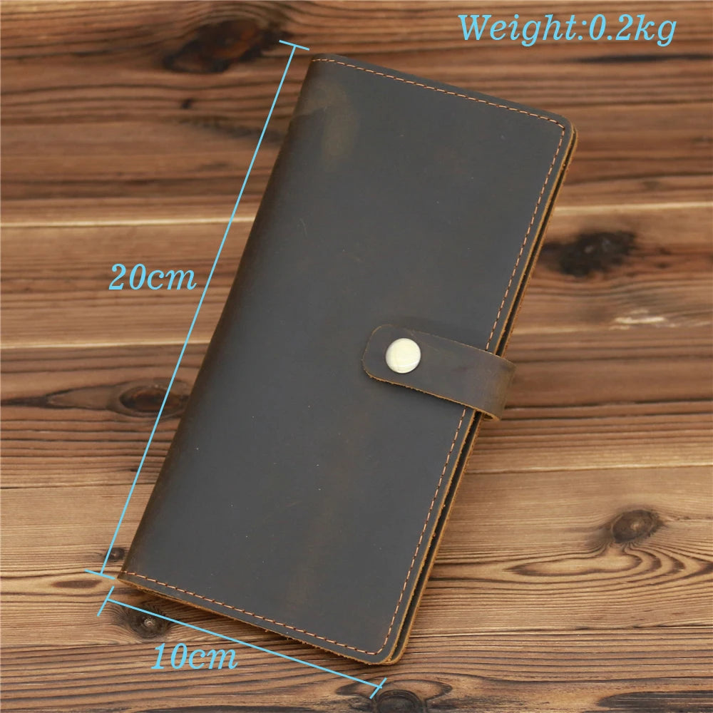 Vintage Leather Men Wallet Long Male Purse