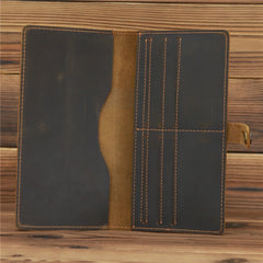 Vintage Leather Men Wallet Long Male Purse