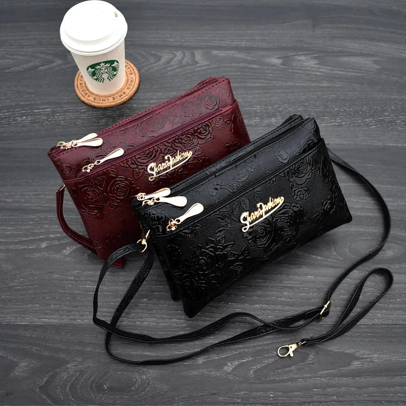 3D Knurling Leather Wallet Clutch Bag for Women