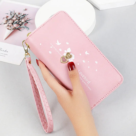 Love Printed Wrist Band Handbag High-capacity Wallet for Women