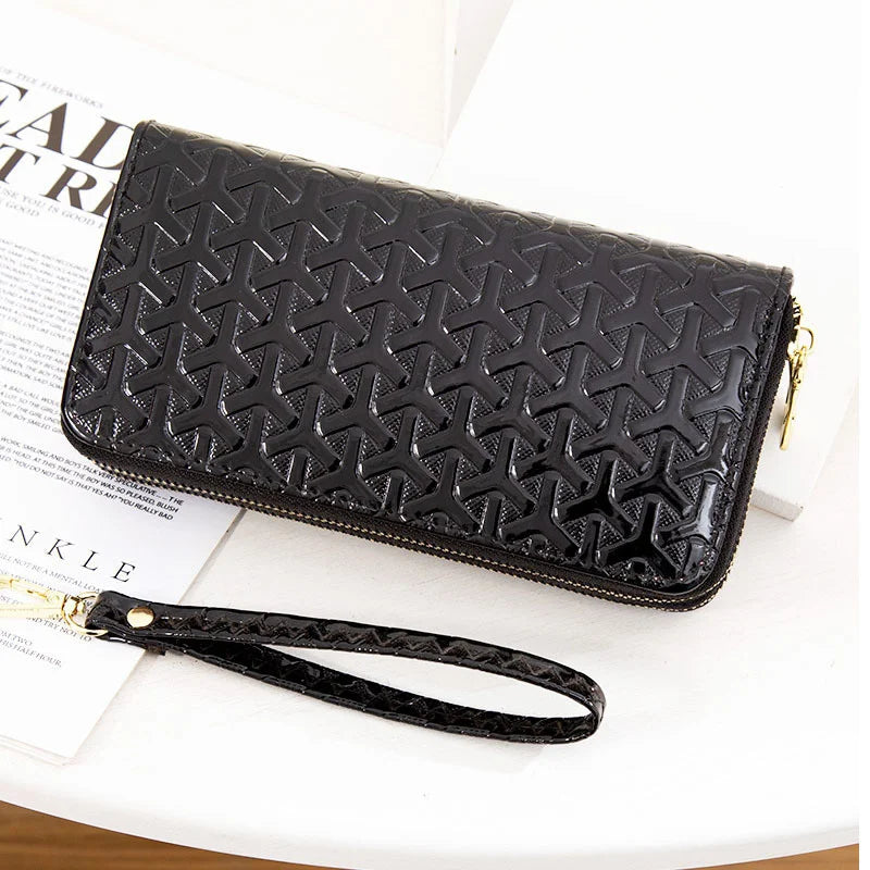 Women's Double Zipper Handbag Wallet with Large Capacity