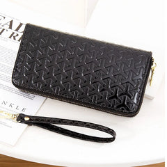 Women's Double Zipper Handbag Wallet with Large Capacity