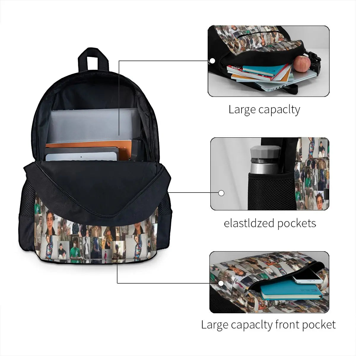 Louis Partridge Poster Backpacks Men's Backpacks Bags For Women