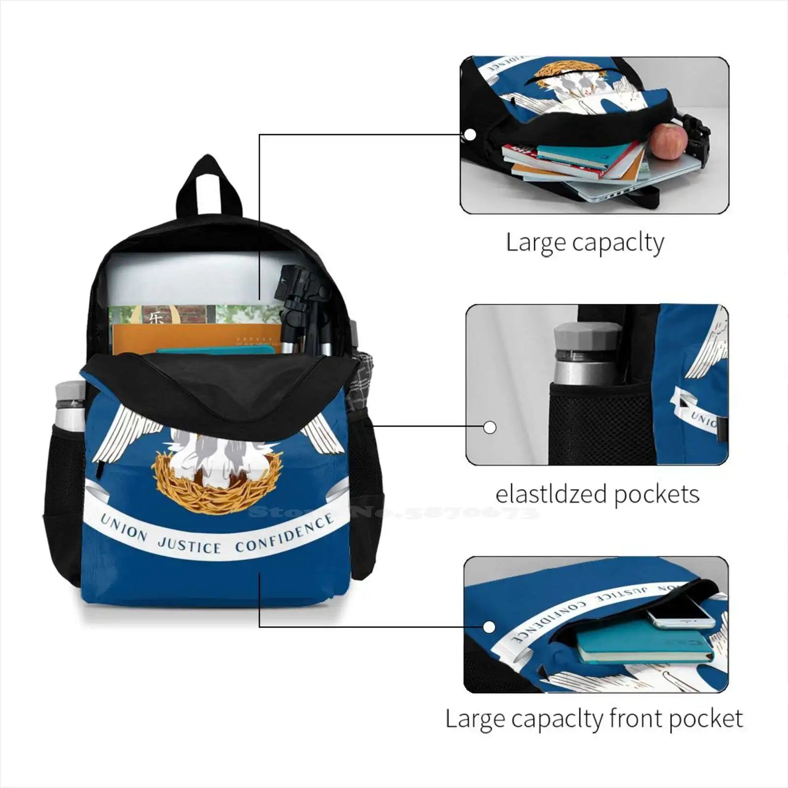 Louisiana Flag Backpack Laptop Travel Bags State Child