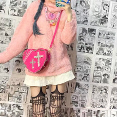 Gothic Shoulder Bag Rivet Women Messenger Bags Metal Decoration