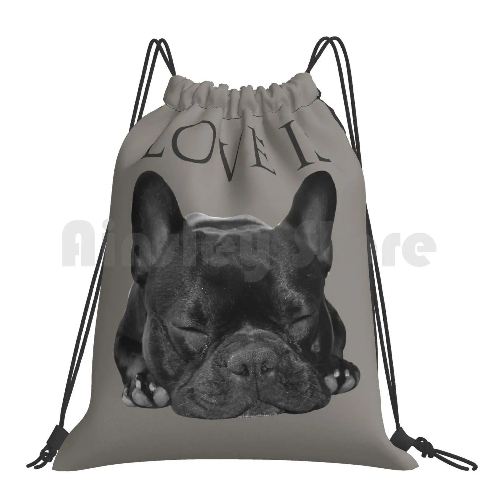 French Bulldog Backpack Drawstring Bag Riding Climbing Gym Bag