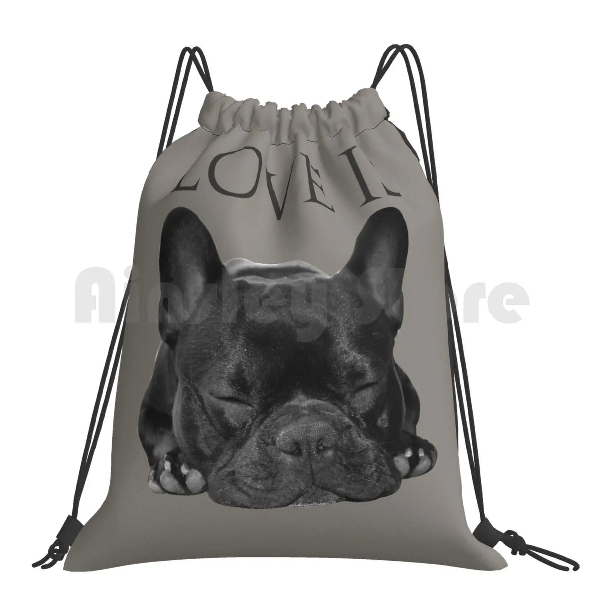 French Bulldog Backpack Drawstring Bag Riding Climbing Gym Bag