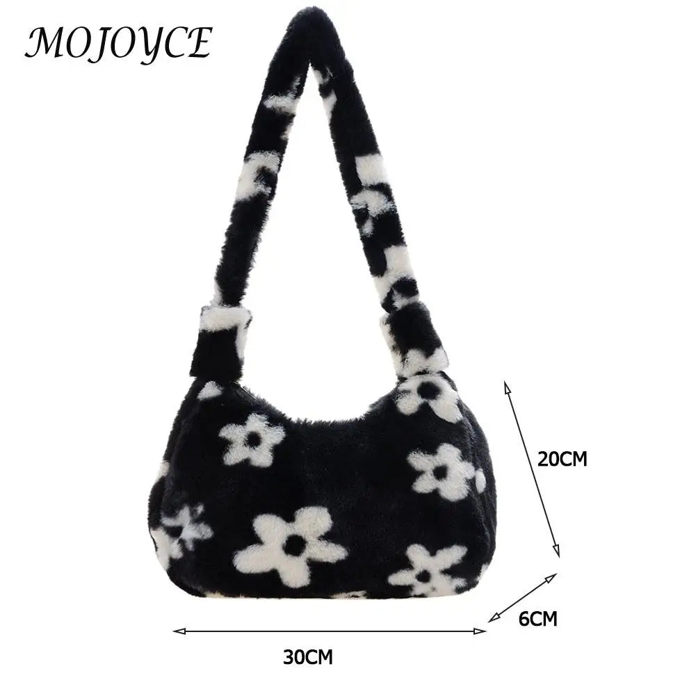 Soft Fur Winter Shoulder Bag Zipper Armpit Bag for Women