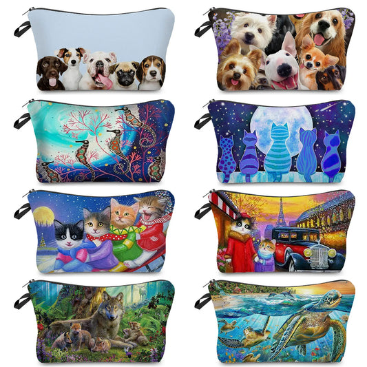 Animal Makeup Bag for Printing Cosmetic Bags Storage Zipper Organizer