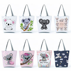 Cute Koala Print Women's Shoulder Tote Bag High Capacity