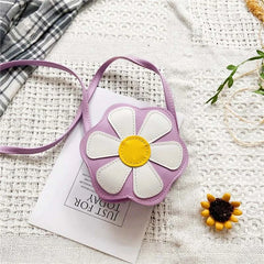 Baby Girls Flower Coin Purse Crossbody Bag PU Leather Kids Shoulder Bag