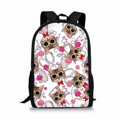 Cat Pattern School Bag Girls Youth Large Backpack Women Travel Bag