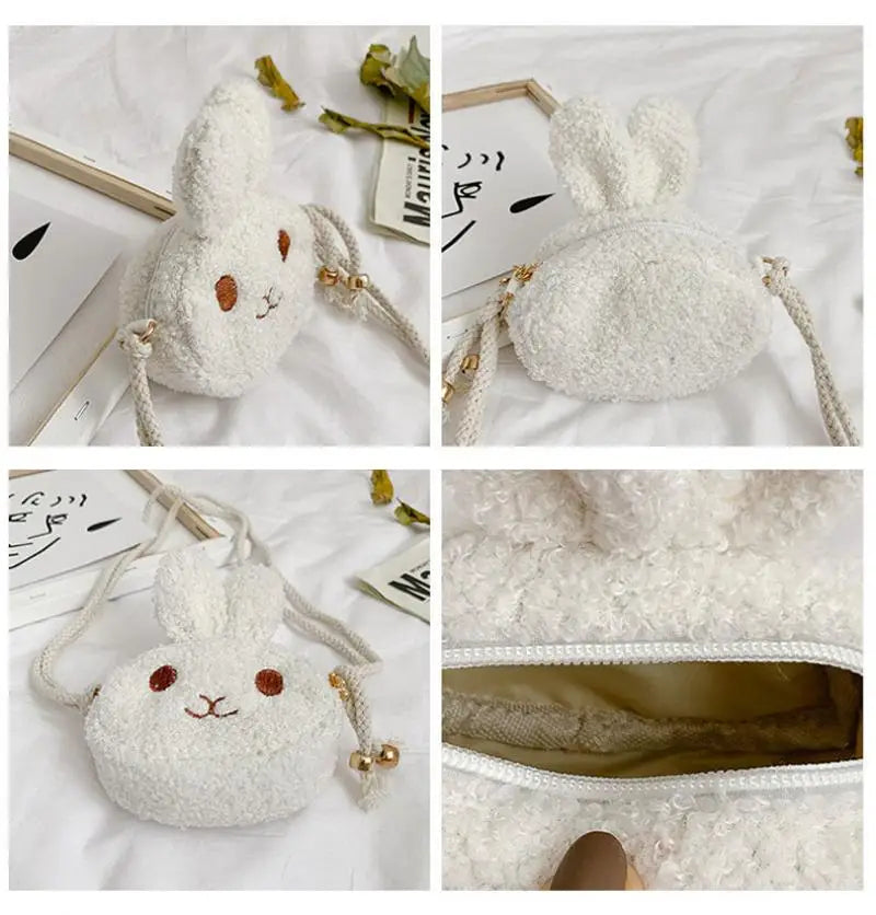 Mini Rabbit Children Coin Purse Plush Messenger Bag for Kids