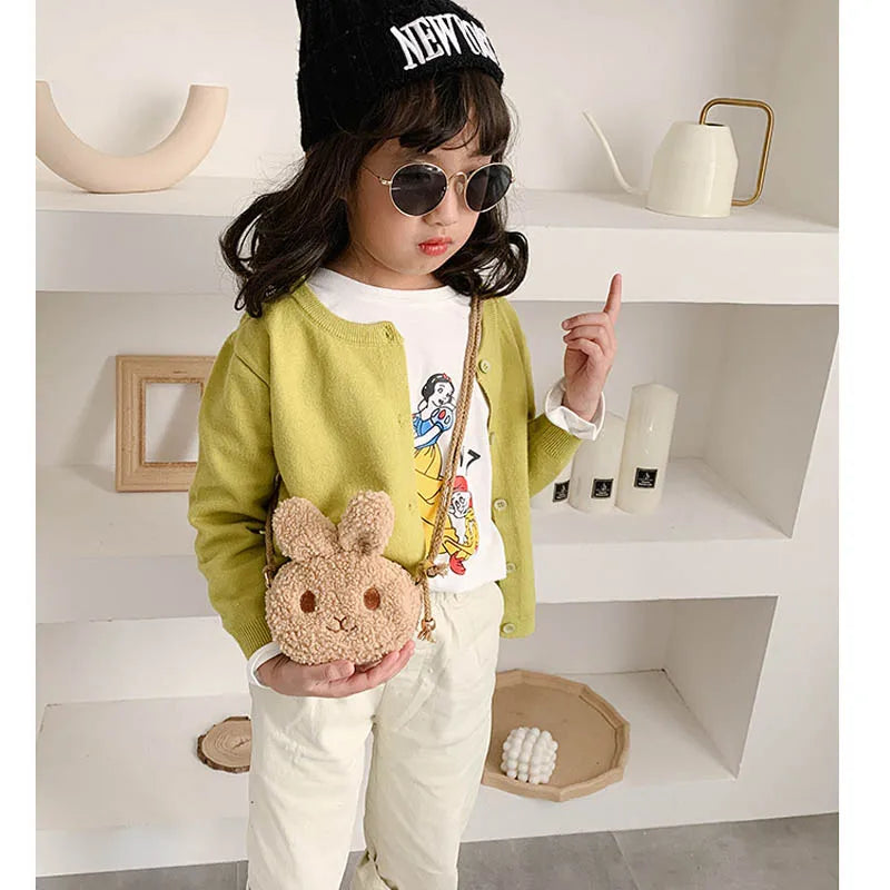 Mini Rabbit Children Coin Purse Plush Messenger Bag for Kids