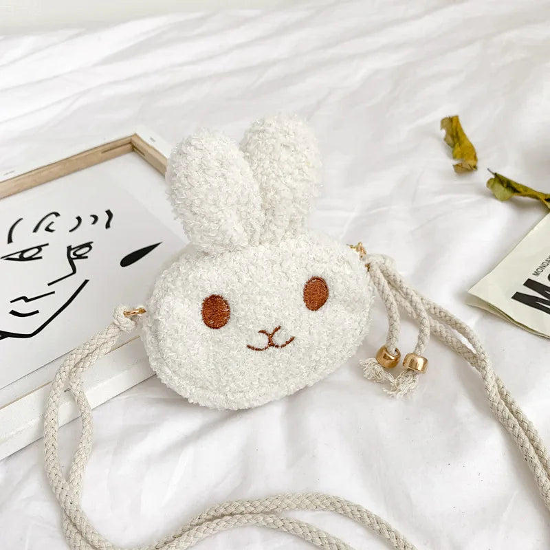 Mini Rabbit Children Coin Purse Plush Messenger Bag for Kids