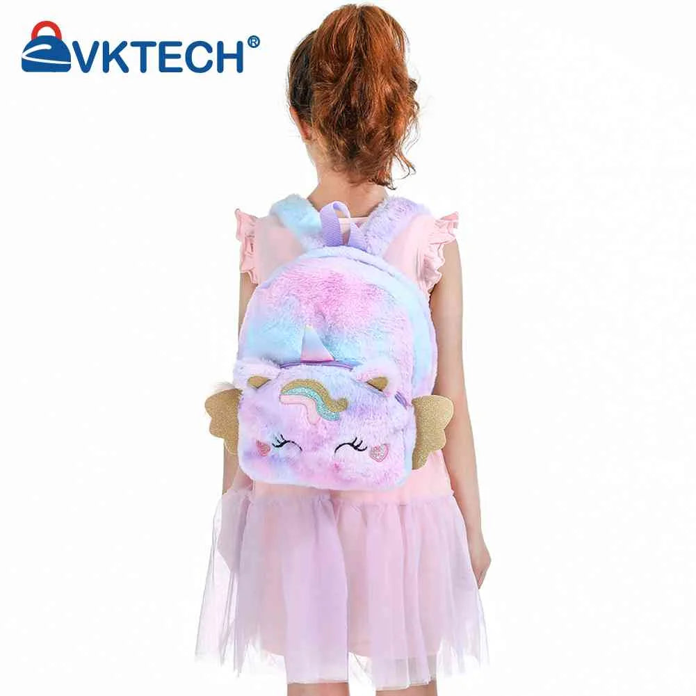 Soft Girl Plush Backpack for Kids Schoolbag