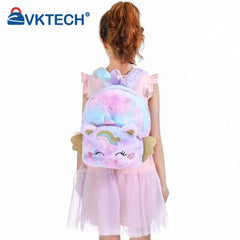 Soft Girl Plush Backpack for Kids Schoolbag