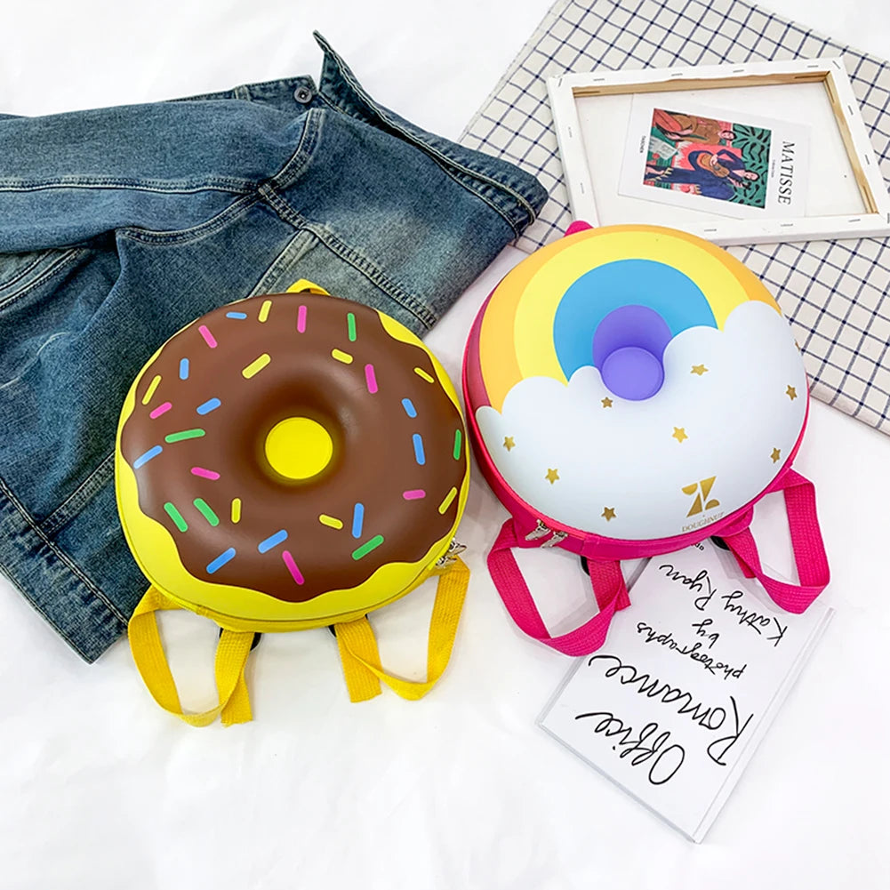 Lovely Donut Rainbow Backpack Kids Kindergarten School Book Bag