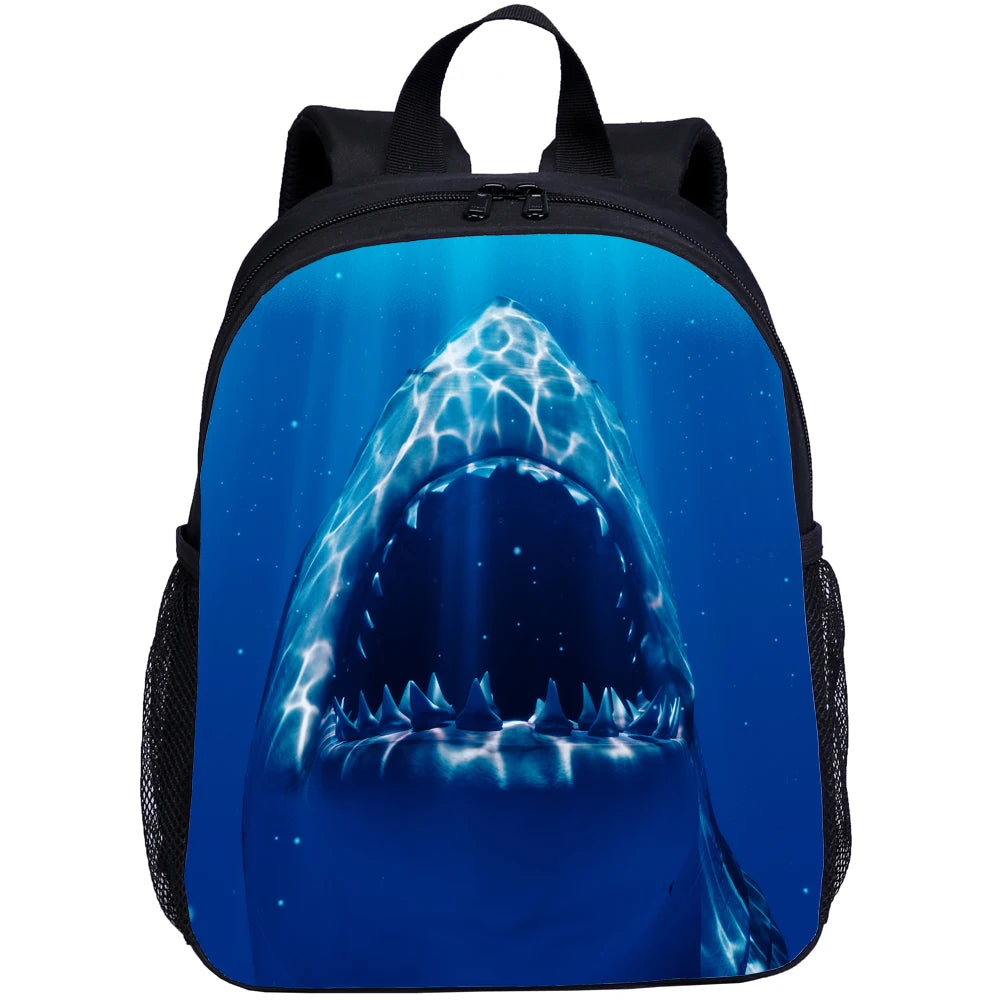Cute Shark Toddler Backpack Cartoon Printing Mini Preschool Bag 13 Inch