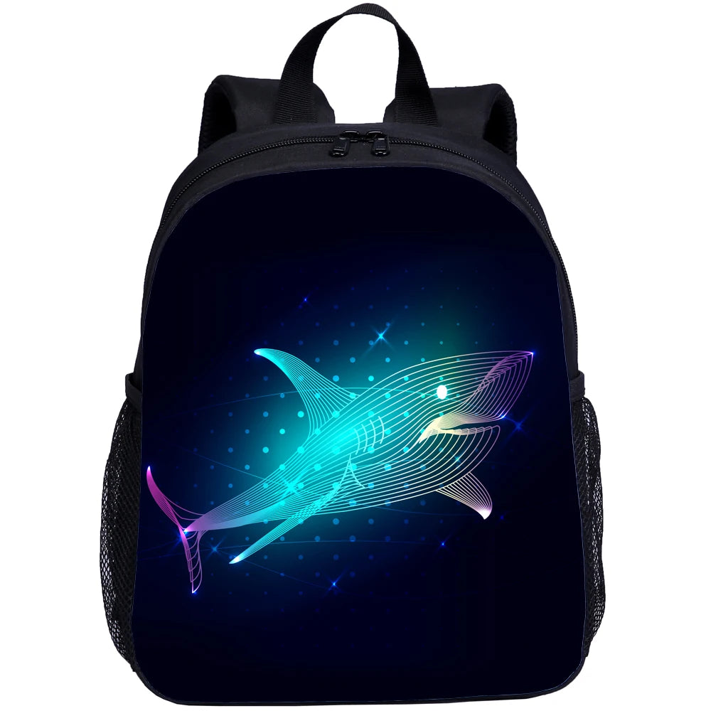 Cute Shark Toddler Backpack Cartoon Printing Mini Preschool Bag 13 Inch
