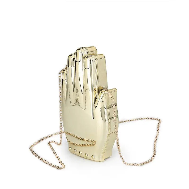 Palm Shaped Acrylic Chain Crossbody Evening Bag