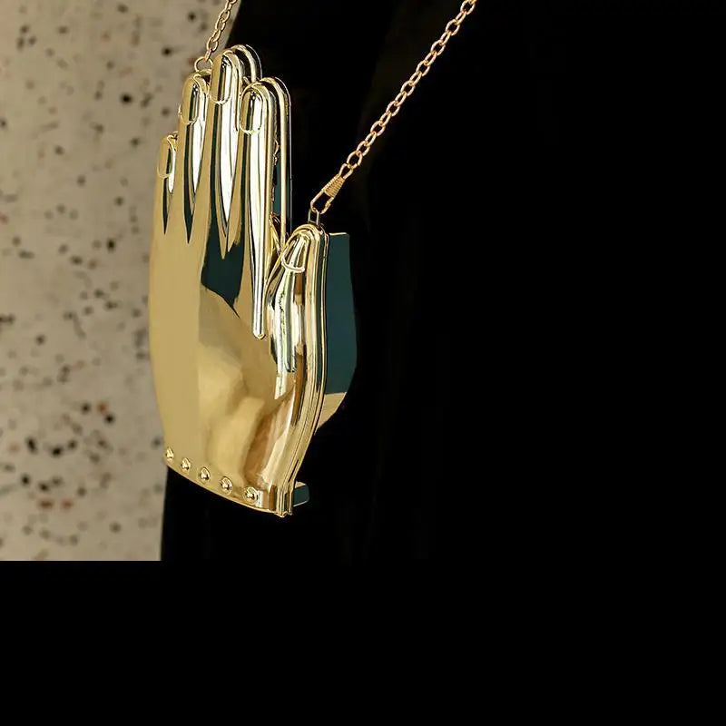 Palm Shaped Acrylic Chain Crossbody Evening Bag
