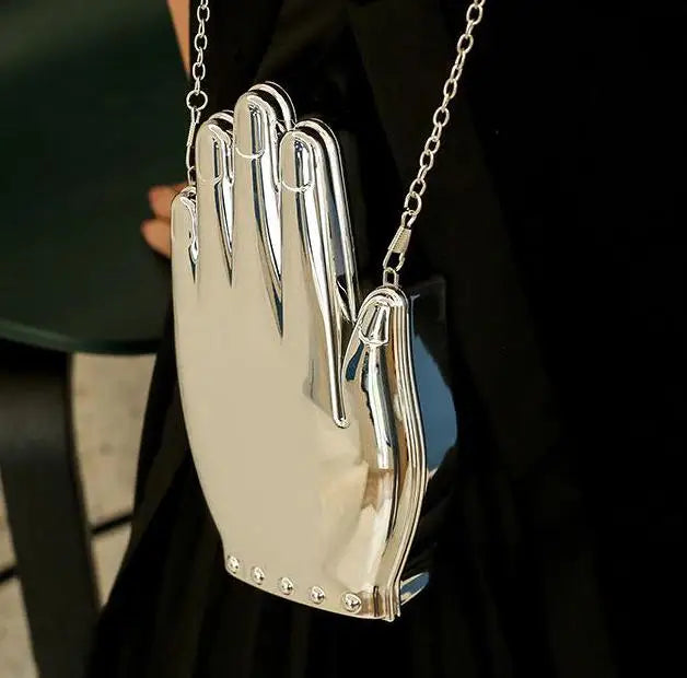 Palm Shaped Acrylic Chain Crossbody Evening Bag