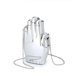Palm Shaped Acrylic Chain Crossbody Evening Bag