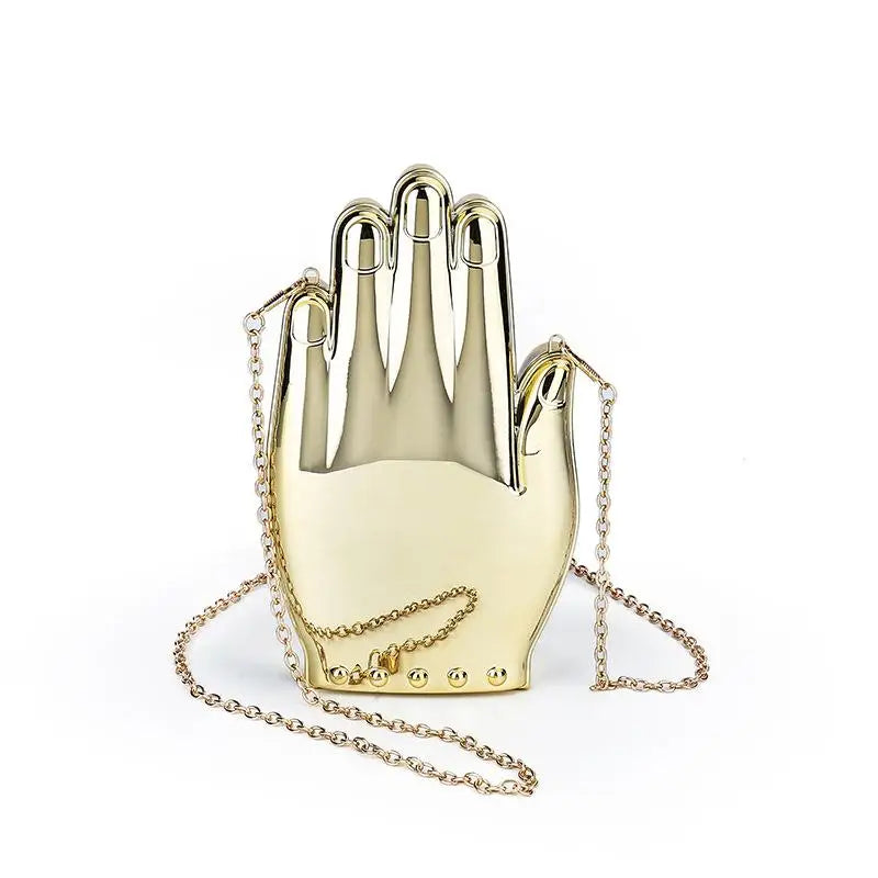 Palm Shaped Acrylic Chain Crossbody Evening Bag