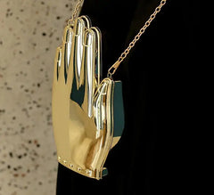 Palm Shaped Acrylic Chain Crossbody Evening Bag