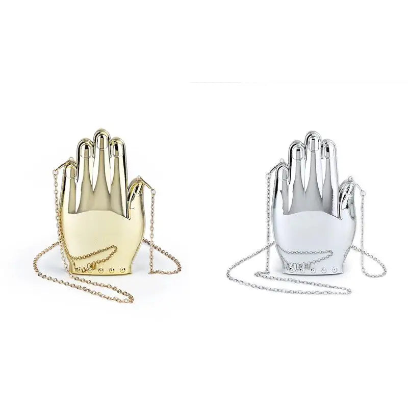 Palm Shaped Acrylic Chain Crossbody Evening Bag