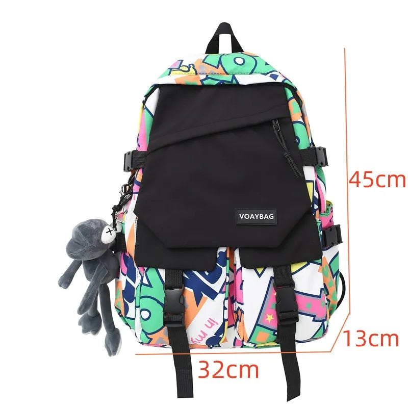 Hip-hop Backpacks Large Capacity Nylon Leisure Travel Bags