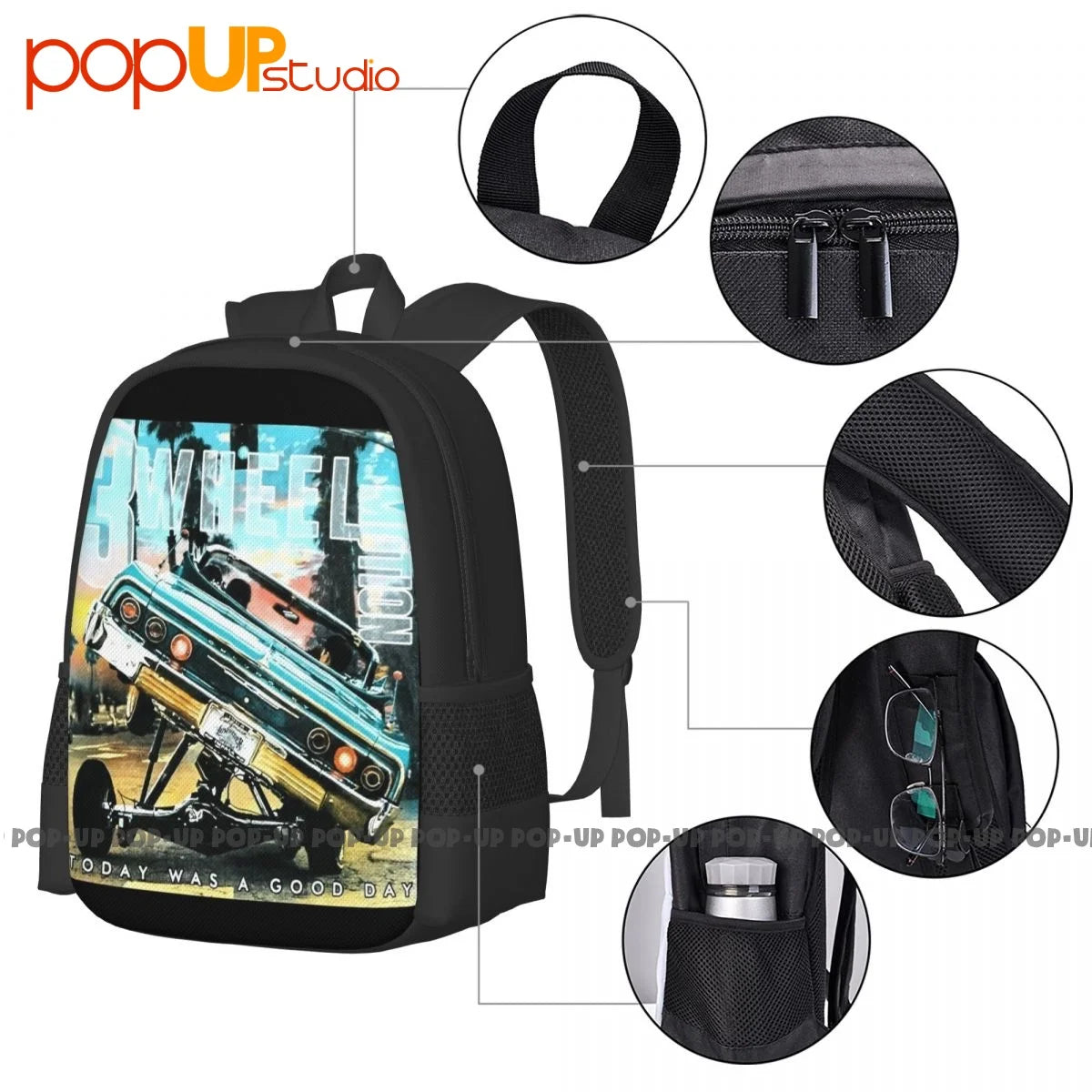 Lowrider 3 Wheel Motion Urban Backpack Large Capacity