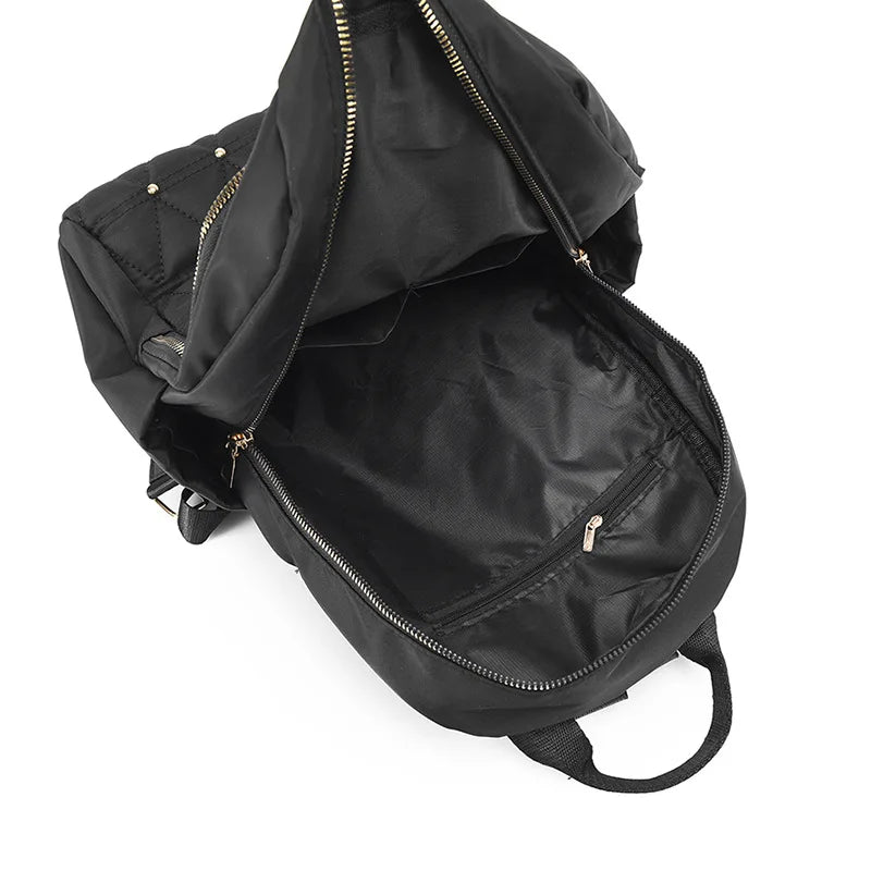 Lozenge Oxford Backpack For Women Waterproof Teenager Large School Bag