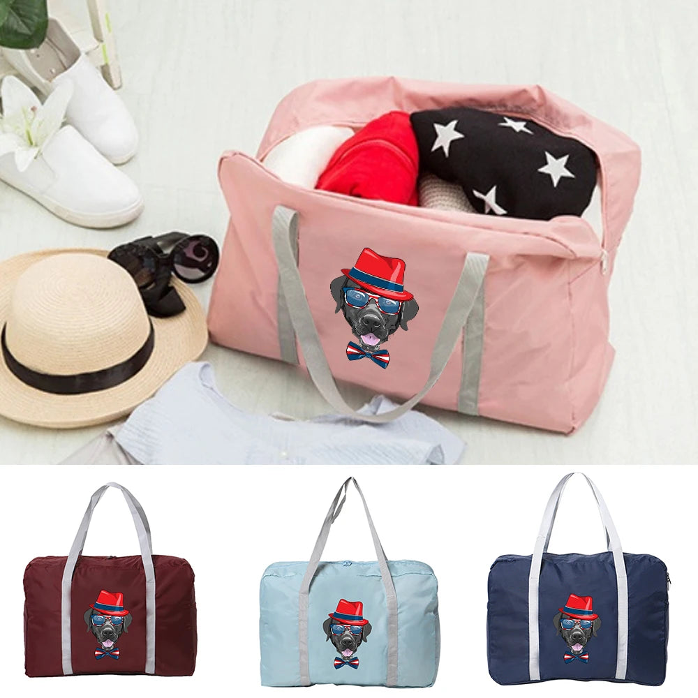 Dog Print Handbags Travel Storage Bags Large Capacity Organizer